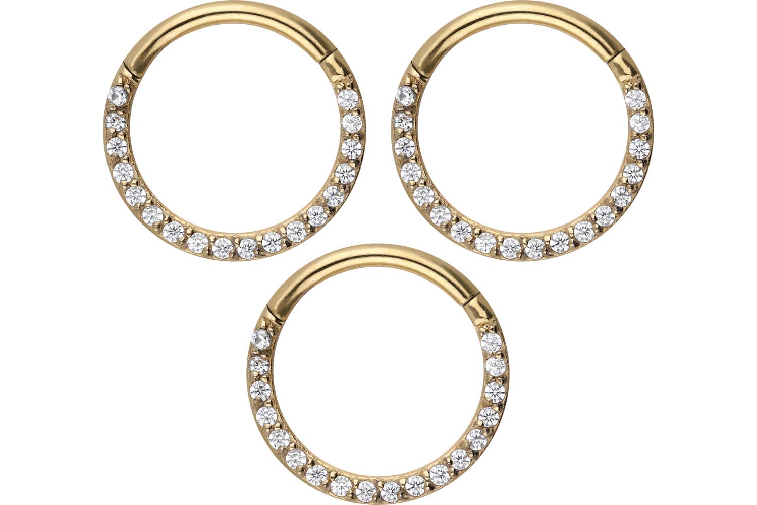 SET Chirurgenstahl Segmentring Clicker Piercing EINGEFASSTE KRISTALLE